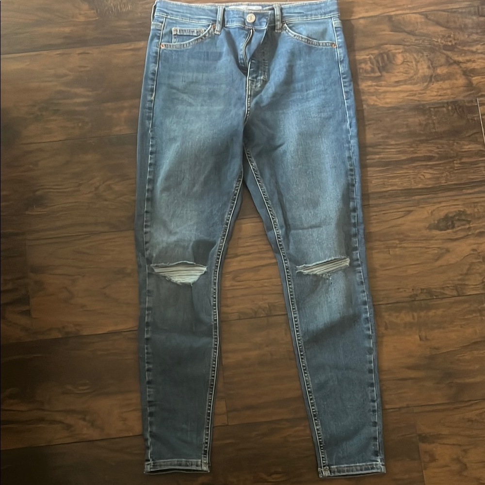 TopShop Women's Blue Skinny Jeans
